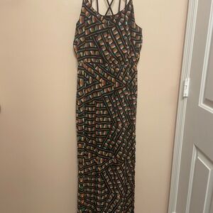 Charlotte Russe Black and Multicolor Maxi Dress